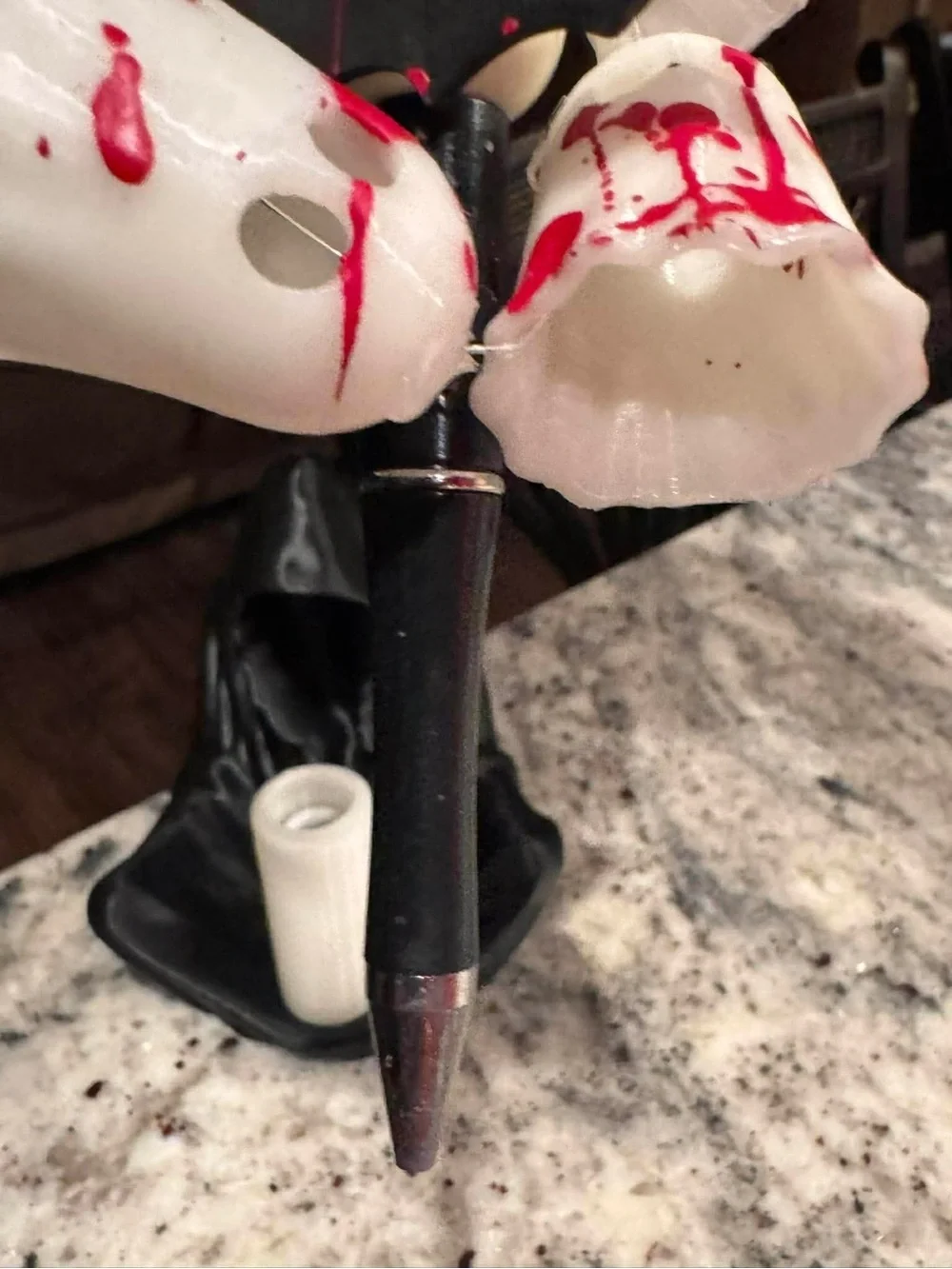House of Souls handcrafted pen with pen holder. Glows in the dark